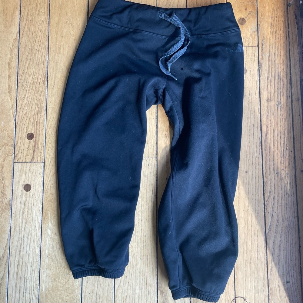 The North Face women’s small fleece lined pants cropped black sweatpants